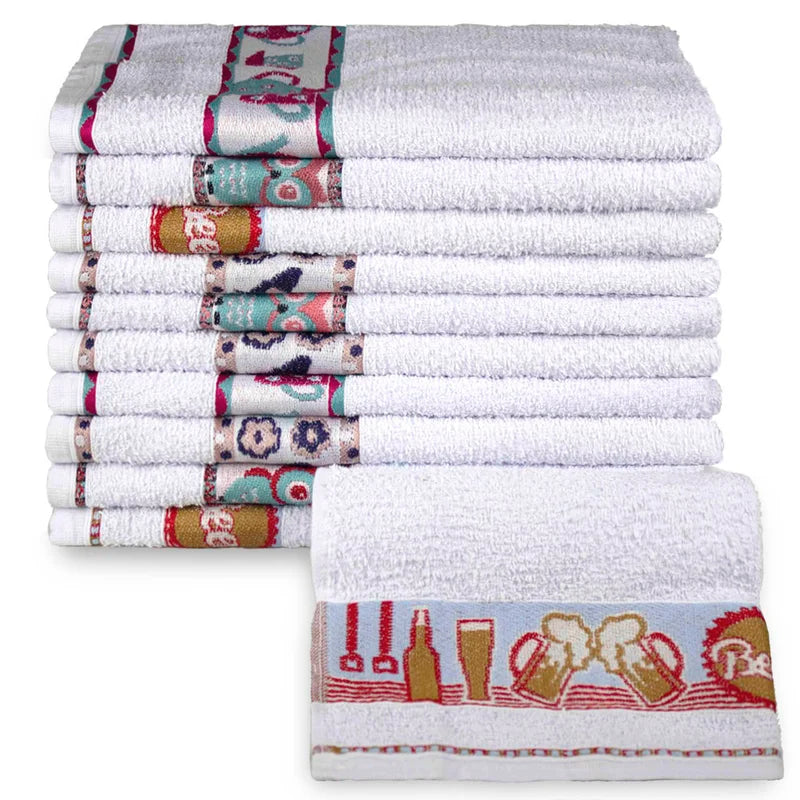 Kit 20 Panos de Prato Bordados Premium