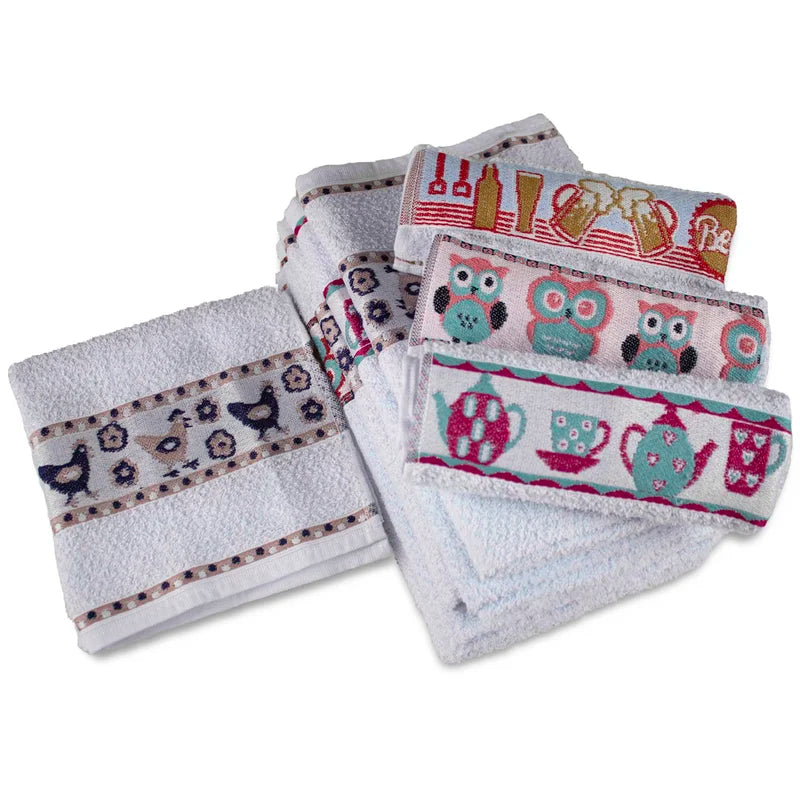 Kit 20 Panos de Prato Bordados Premium